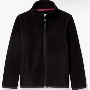 Amazon Essentials Girls Polar Fleece Full-Zip Mock Jacket XL (12) Black NWOT